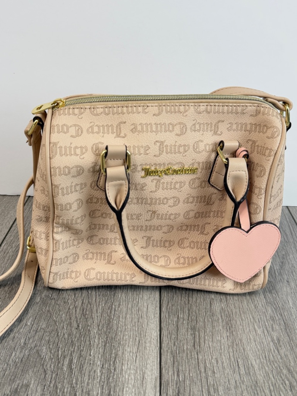 Juicy Couture Light Pink Satchel Crossbody All Over Monogram Bag
